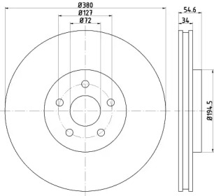 Тормозной диск HELLA 8DD 355 125-131