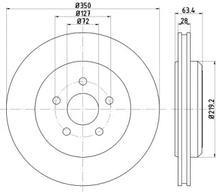 Тормозной диск HELLA 8DD 355 125-141