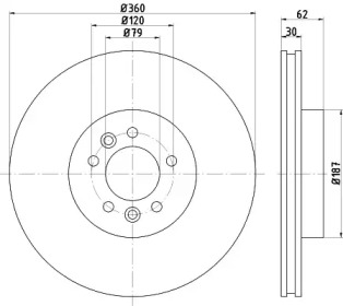 Тормозной диск HELLA 8DD 355 125-251