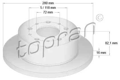 Тормозной диск TOPRAN 721 183