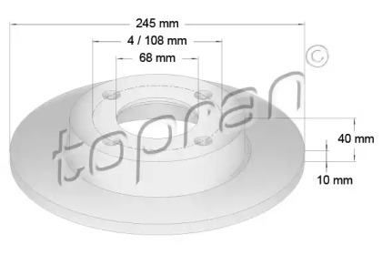 Тормозной диск TOPRAN 107 089