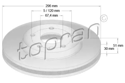 Тормозной диск TOPRAN 207 809