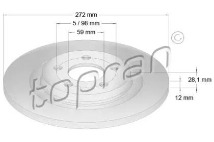 Тормозной диск TOPRAN 722 594