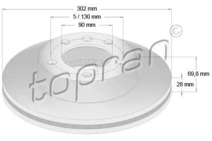 Тормозной диск TOPRAN 208 235