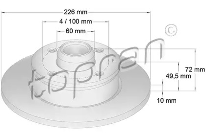 Тормозной диск TOPRAN 103 526