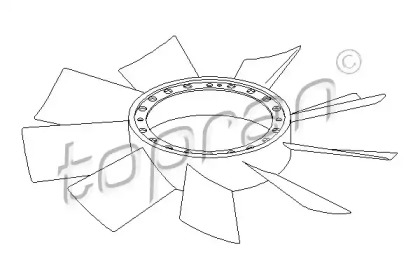 Крыльчатка вентилятора, охлаждение двигателя TOPRAN 401 004