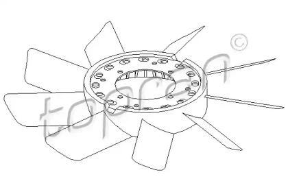 Крыльчатка вентилятора, охлаждение двигателя TOPRAN 500 899
