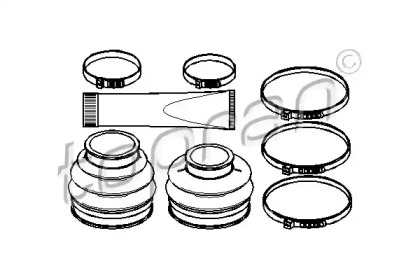 Комплект пыльника TOPRAN 500 589