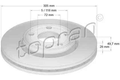 Тормозной диск TOPRAN 207 073