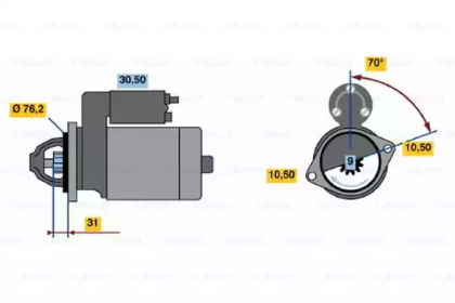 Стартер BOSCH 0 001 107 009