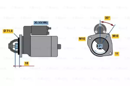 Стартер BOSCH 0 001 107 082