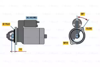 Стартер BOSCH 0 001 107 092