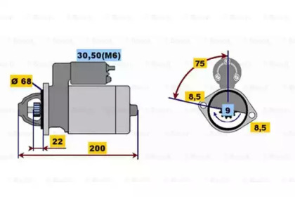 Стартер BOSCH 0 001 107 405