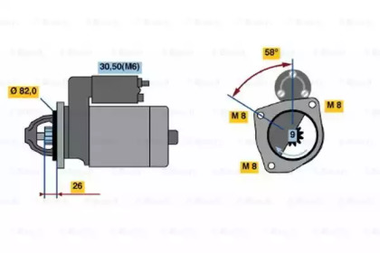 Стартер BOSCH 0 001 109 018