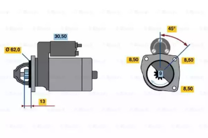 Стартер BOSCH 0 001 211 207