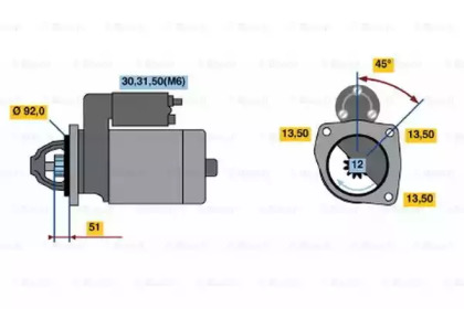 Стартер BOSCH 0 986 019 830