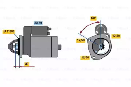 Стартер BOSCH 0 986 011 310