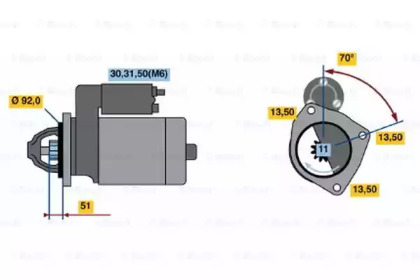 Стартер BOSCH 0 001 371 004