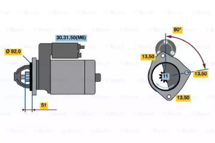 Стартер BOSCH 0 986 020 340