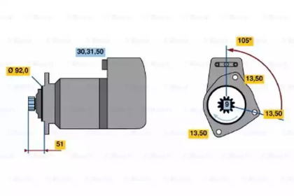 Стартер BOSCH 0 986 018 000