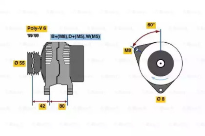 Генератор BOSCH 0 986 038 650