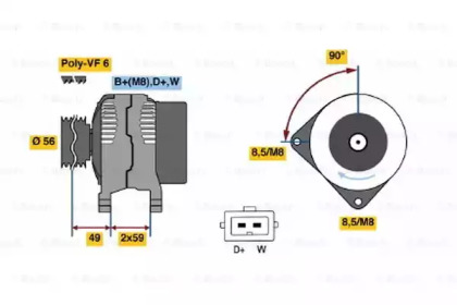 Генератор BOSCH 0 986 040 860