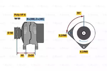 Генератор BOSCH 0 986 041 000