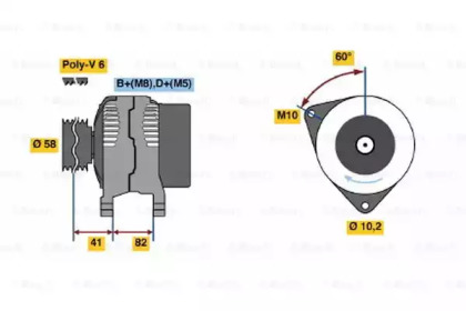 Генератор BOSCH 0 986 043 580