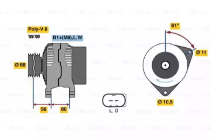 Генератор BOSCH 0 124 510 001