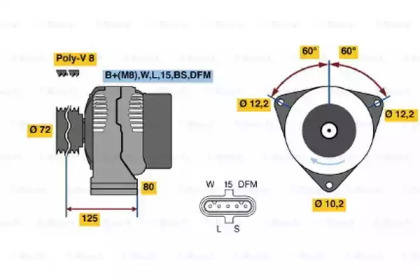 Генератор BOSCH 0 986 042 370