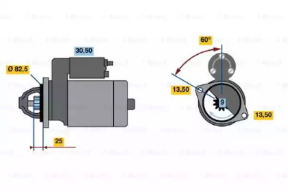 Стартер BOSCH 0 986 010 840