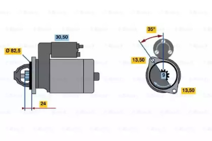 Стартер BOSCH 0 986 011 010