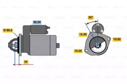 Стартер BOSCH 0 986 011 030