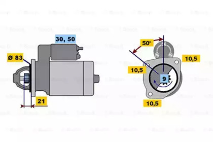 Стартер BOSCH 0 986 011 070