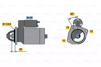 Стартер BOSCH 0 986 011 080