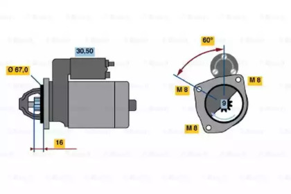 Стартер BOSCH 0 986 011 871