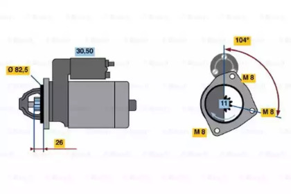 Стартер BOSCH 0 986 011 910