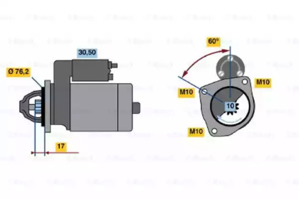 Стартер BOSCH 0 986 013 280