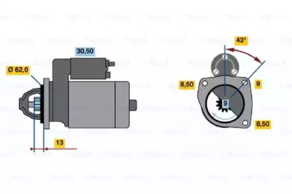 Стартер BOSCH 0 986 015 630