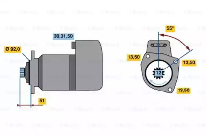 Стартер BOSCH 0 986 016 100