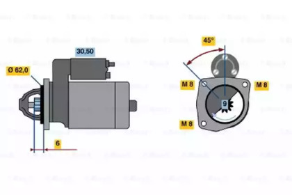 Стартер BOSCH 0 986 016 130