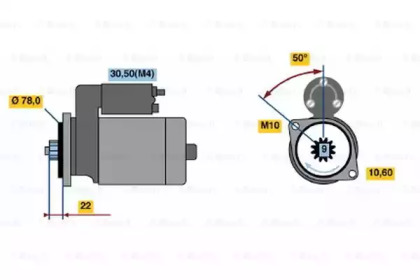 Стартер BOSCH 0 986 016 151