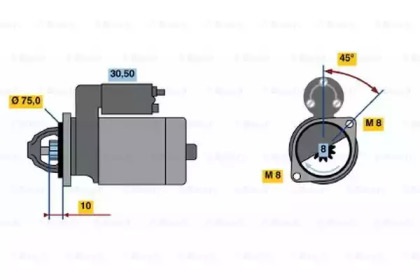 Стартер BOSCH 0 986 016 451