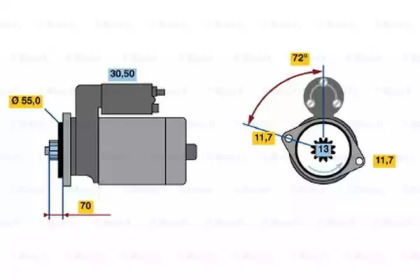 Стартер BOSCH 0 986 016 511