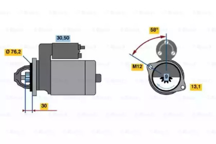 Стартер BOSCH 0 986 016 780