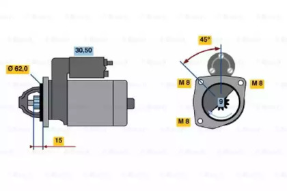 Стартер BOSCH 0 986 017 041