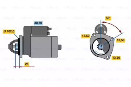 Стартер BOSCH 0 986 018 641