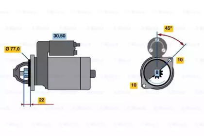 Стартер BOSCH 0 986 019 081