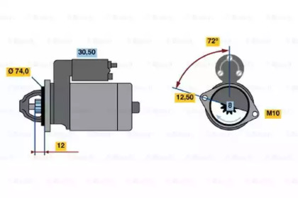 Стартер BOSCH 0 986 019 370