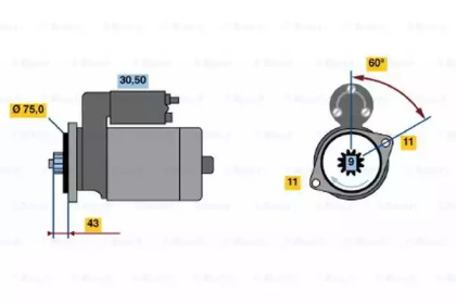 Стартер BOSCH 0 986 020 491